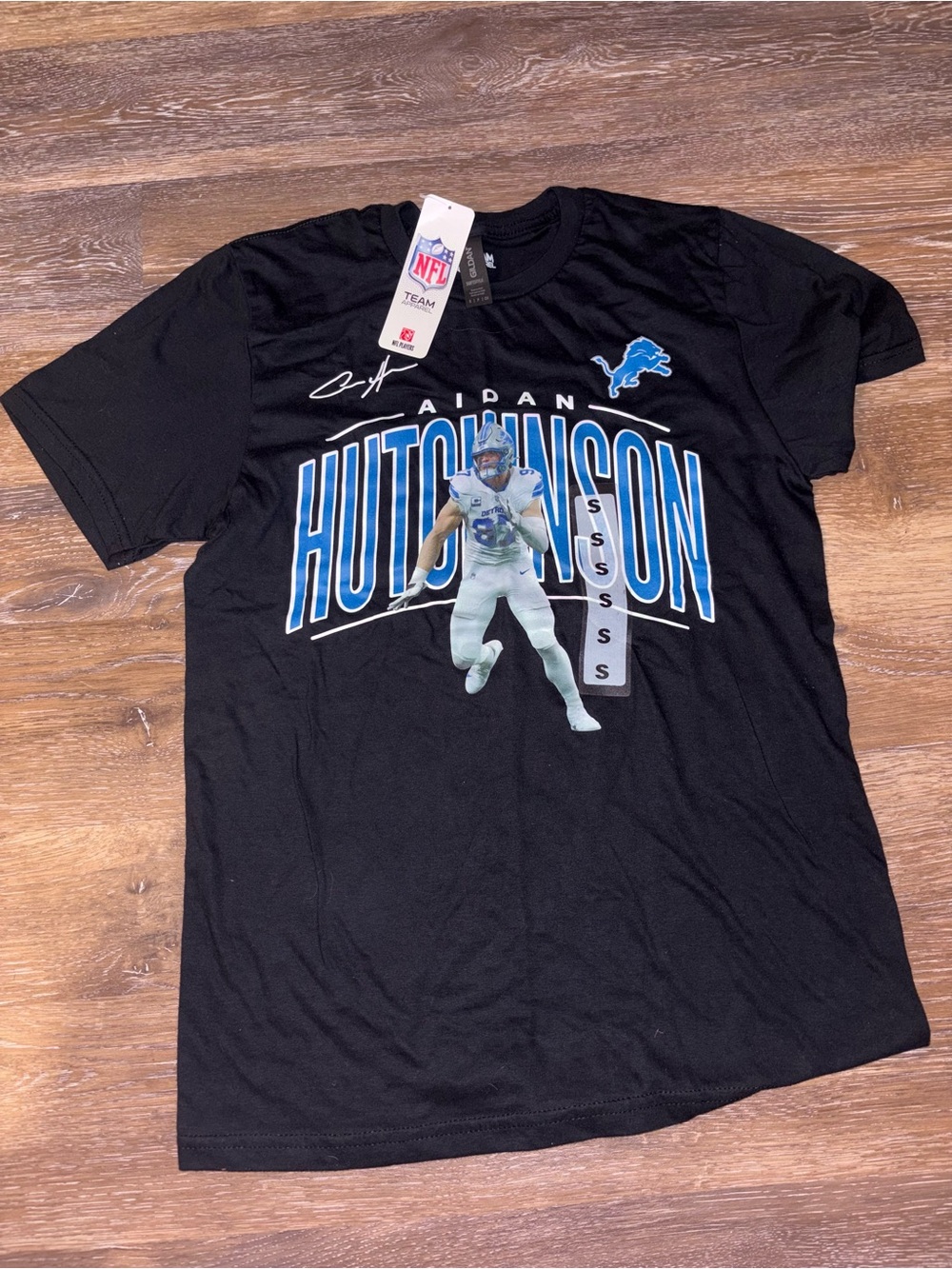 Gildan Black Graphic Team Tee with Blue and White Accents